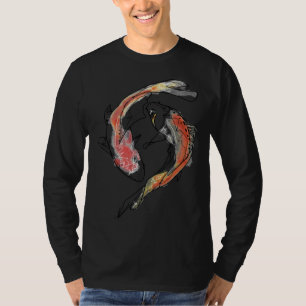 T-shirt Koi Fish Watercolor Art japonais Yin Yang Koi Fish