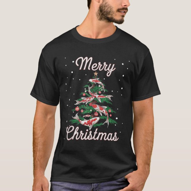 T-shirt Koi Fish Xmas Tree Koi Carp Christmas Tree (Devant)