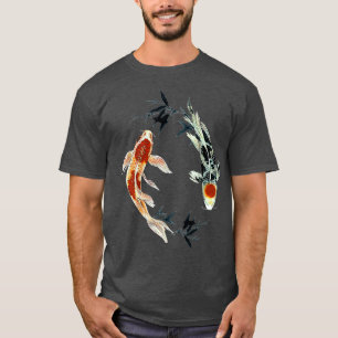 T-shirt koi fish yin yang avec bambou tee - shirts Premium