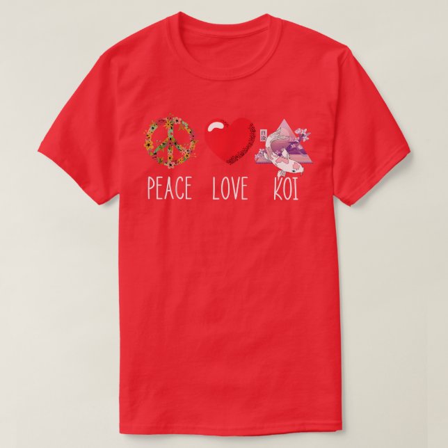 T-shirt Koi Japonais Poisson Coeur Japonais Koi Carp Love  (Design devant)