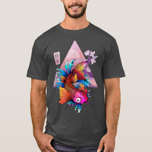T-shirt Koi Japonais Poisson Fleur de cerisier Sun Cerry B