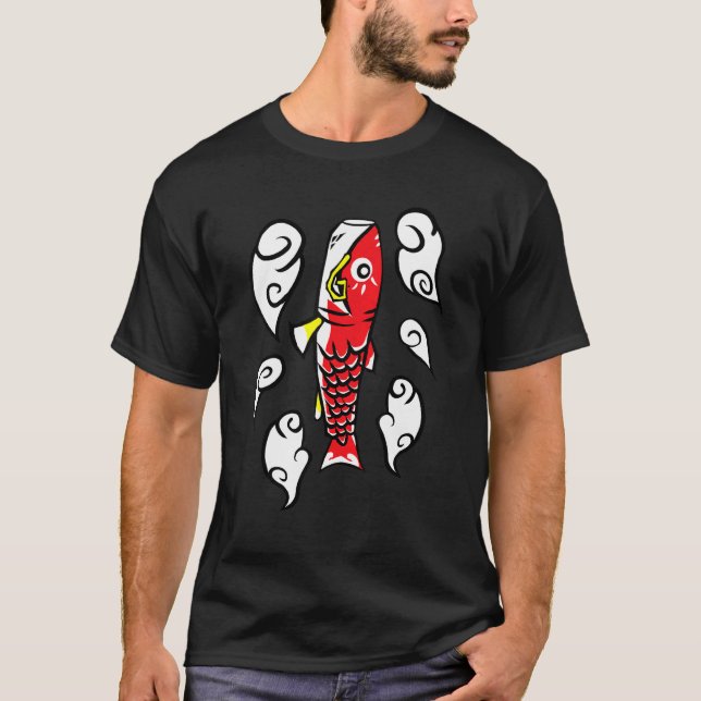 T-shirt Koi Kite Japonais Rouge (Devant)
