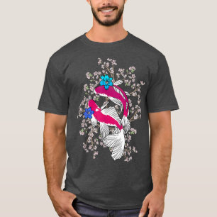 T-shirt Koi Poisson Cerisier Fleur Sakura Arbre Deux Poiss