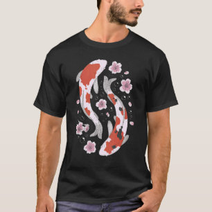 T-shirt Koi Poisson Japonais Fleur de Cerisier Graphique