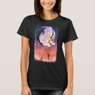 T-shirt Koi Poisson Lune Chien Japonais