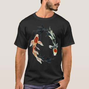 T-shirt koi poisson ying yang avec des tee - shirts en bam