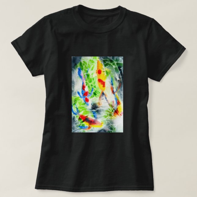 T-shirt Koi Watercolor poisson fine art (Design devant)