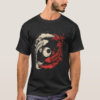 T-shirt Koi Yin Yang Koi Fish Japanese Koi Carp Fish Asian
