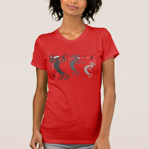 T-shirt Kokopelli Christmas Ladies Red