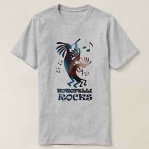 T-shirt Kokopelli Dance Musicien Basic Grey T