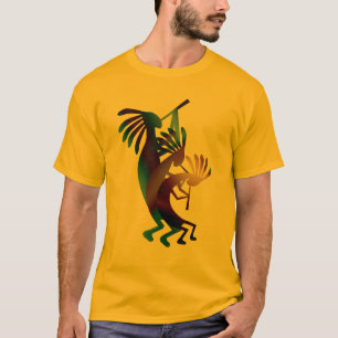 T-shirt Kokopelli Dance Musicien Or