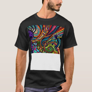 T-shirt Kokopelli flûte joueur de musique coloré art à thè