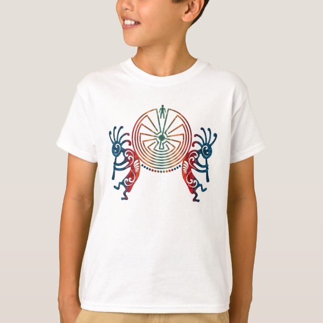 T-shirt KOKOPELLI / L'HOMME DANS LE MAZE + vos idées (Devant)