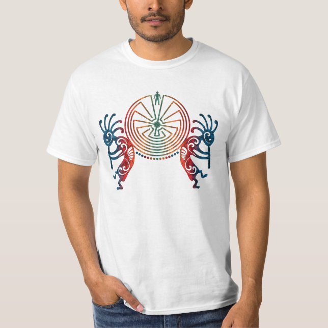 T-shirt KOKOPELLI / L'HOMME DANS LE MAZE + vos idées (Devant)