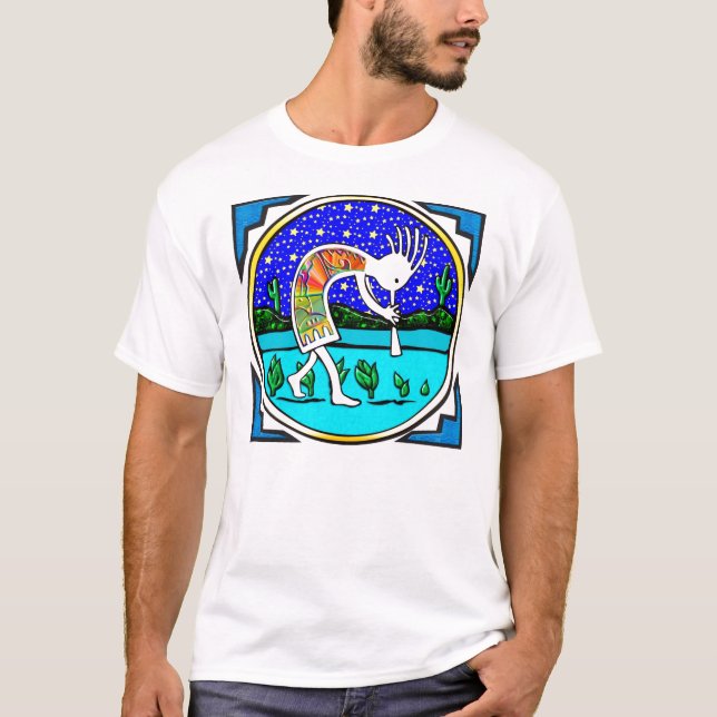 T-shirt Kokopelli sous les étoiles (Devant)