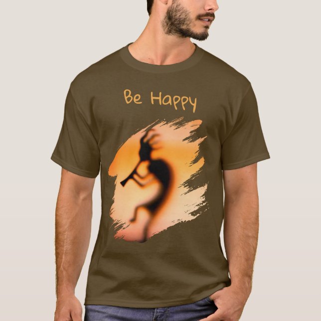 T-shirt Kokopelli soyez heureux   (Devant)