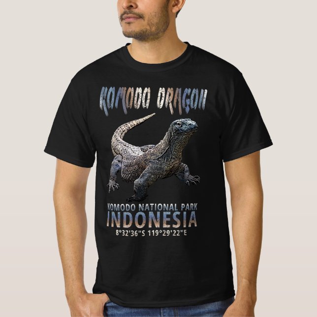 T-shirt Komodo Dragon - Le Plus Grand Lézard Du Monde. (Devant)