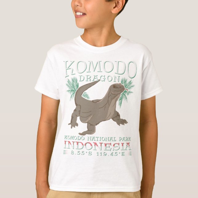 T-SHIRT KOMODO DRAGON - LE PLUS GRAND LIZARD. (Devant)