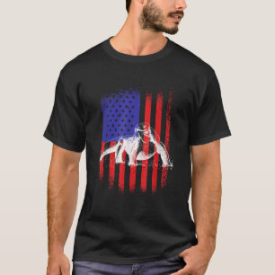T-shirt Komodo Dragon USA Amérique Drapeau Animal Reptile