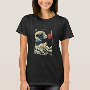 T-shirt Komondor japonais Kanagawa Vague Surf chien