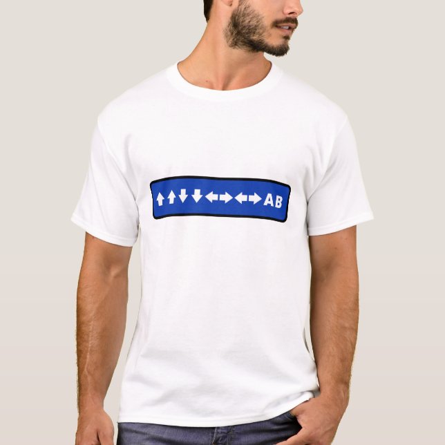 T-shirt Konami Code (Blue) (Devant)