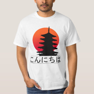 T-shirt Kon'ichiwa bonjour en japonais soleil levant
