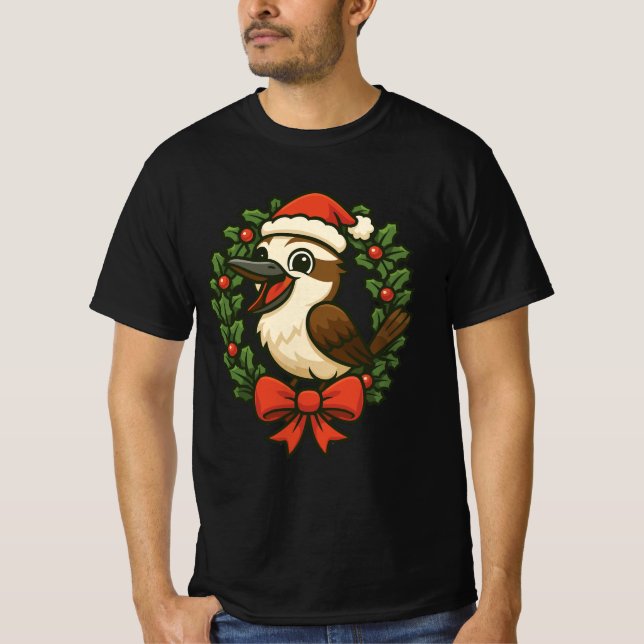 T-shirt Kookaburra de Noël riant (Devant)
