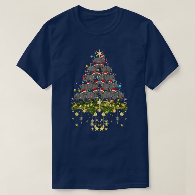 T-shirt Korat Cat Christmas Tree Lights Funny Xmas Lover  (Design devant)