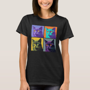 T-shirt Korat Cat Pop Illustration Animale Colorée Femmes