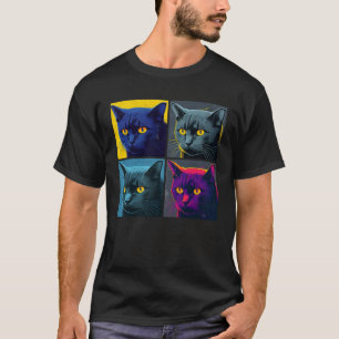 T-shirt Korat Cat Pop Illustration Animale Colorée Femmes