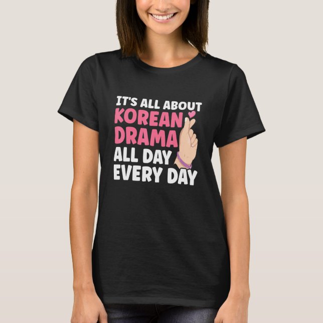T-shirt Korean Drama Love K Pop Finger Heart Kdrama (Devant)
