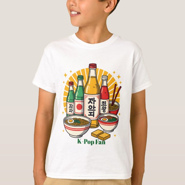 T-shirt Korean Pop Culture Chest Print (Devant)