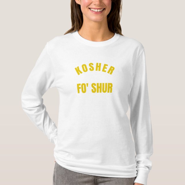 T-shirt Kosher Fo Shure Funny Juif Kashrut Pareve (Devant)