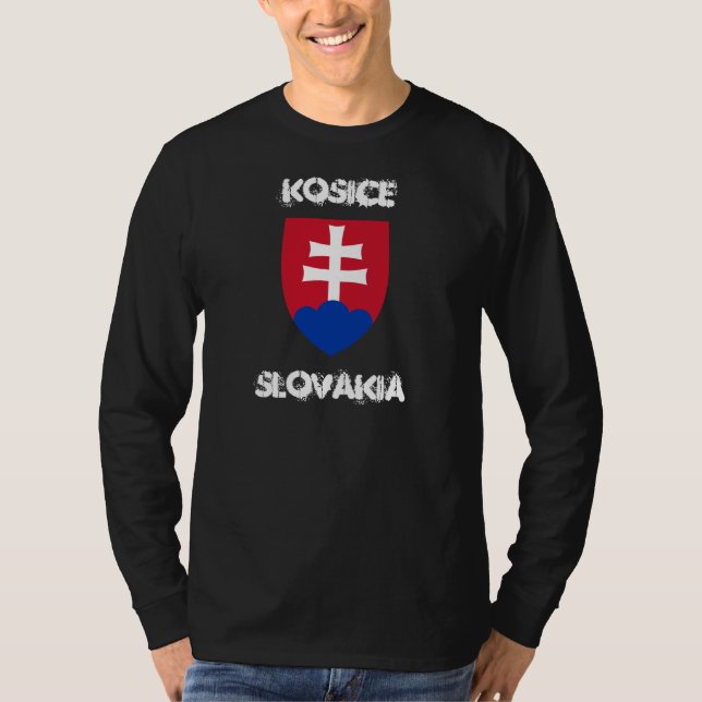 T-shirt Kosice, Slovaquie avec le manteau des bras (Devant)