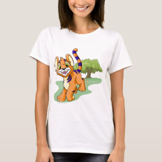 T-shirt Kougra orange aventureux sur l'île de mystère