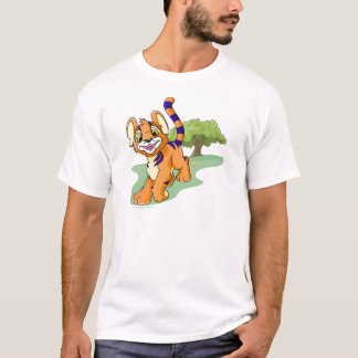 T-shirt Kougra orange aventureux sur l'île de mystère