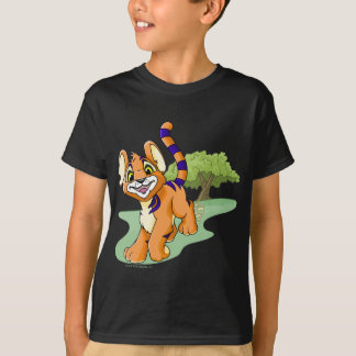 T-shirt Kougra orange aventureux sur l'île de mystère