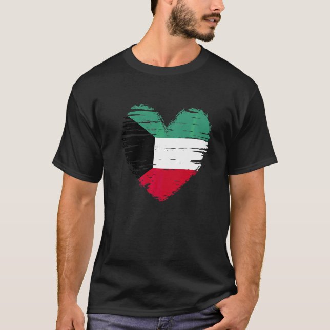 T-shirt Koweït Heart Koweït Drapeau koweïtien Pride (Devant)