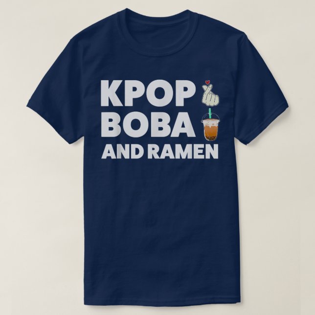 T-shirt Kpop boba et ramen K-pop fille (Design devant)