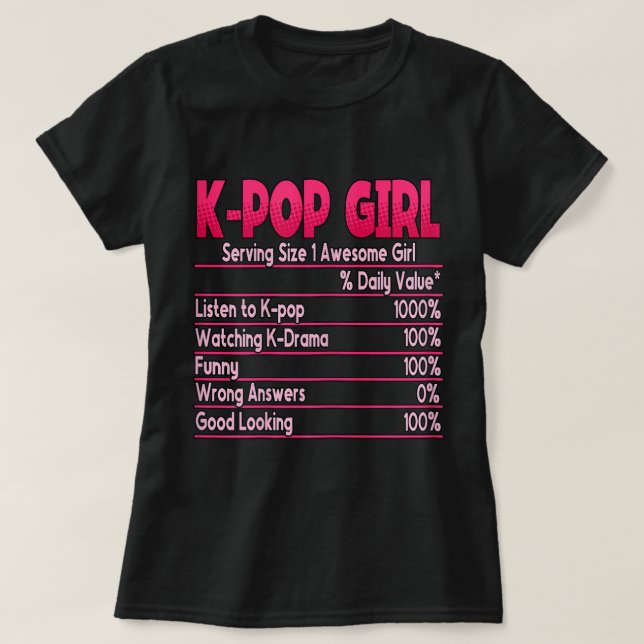 T-shirt Kpop Girl coréen Pop Music Kpop (Design devant)
