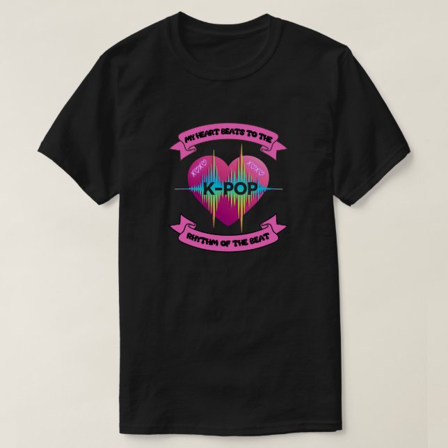 T-shirt KPop Heart Sound Rhythm Music Beat Fan Design (Design devant)