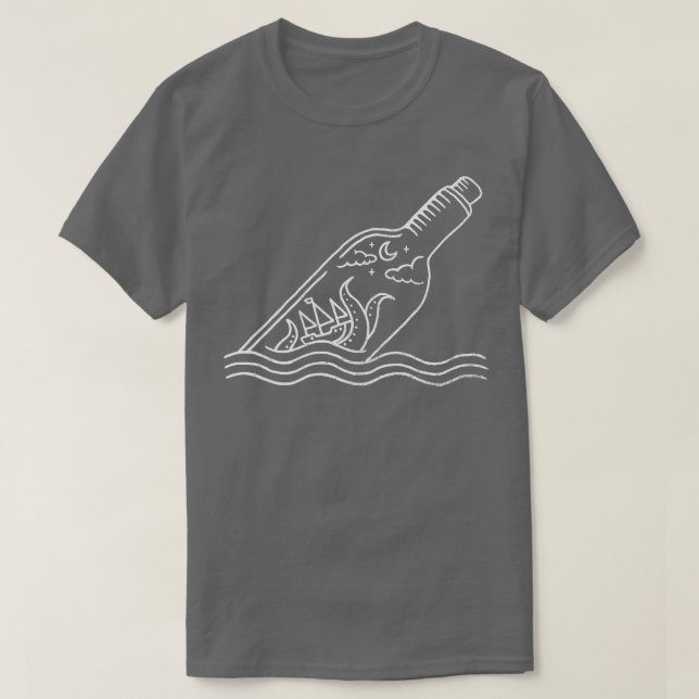 T-shirt Kraken dans une bouteille (Design devant)