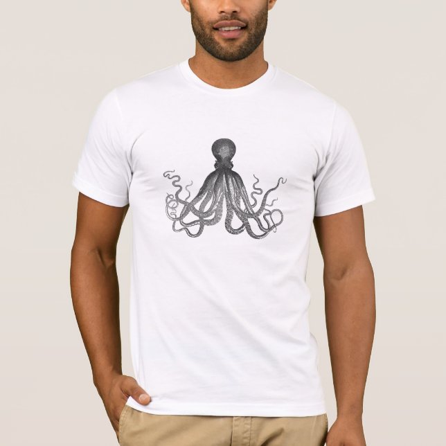 T-shirt Kraken - Octopus géant noir / Cthulu (Devant)