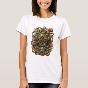 T-shirt Kraken's Embrace - Vintage Dive Helmet