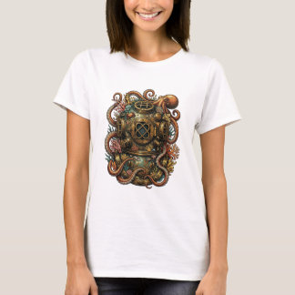 T-shirt Kraken's Embrace - Vintage Dive Helmet