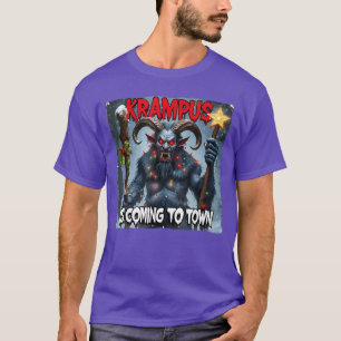 T-shirt Krampus à venir Joyeux Noël Gothique Xmas Horreur