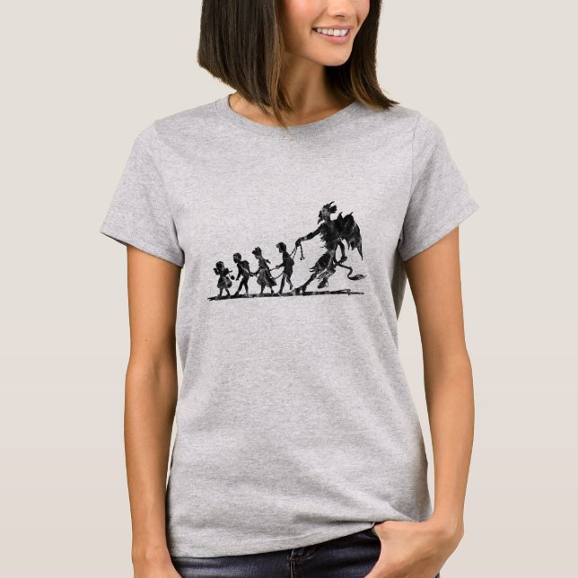T-shirt Krampus avec enfants (Devant)