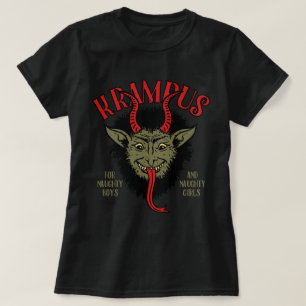 T-shirt Krampus font face à vilain