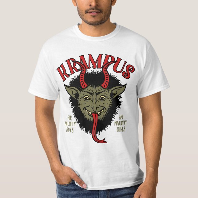 T-shirt Krampus font face à vilain (Devant)