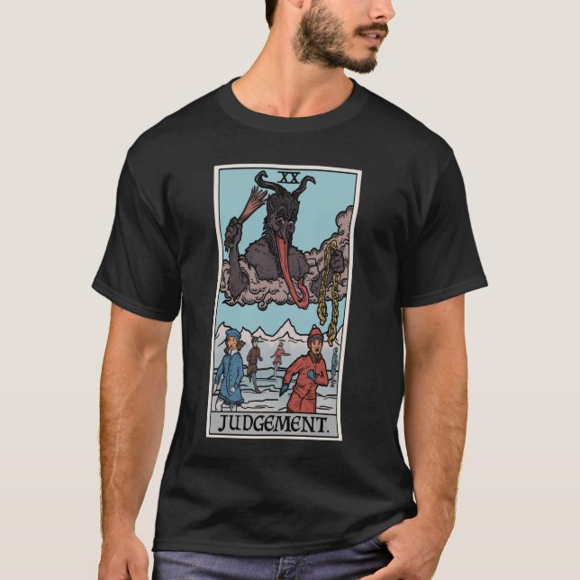 T-shirt Krampus Jugement Tarot Card Funny Christmas Gothi (Devant)